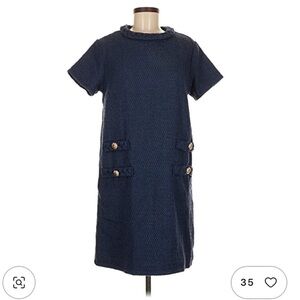 Navy Blue Women’s Tweed Dress